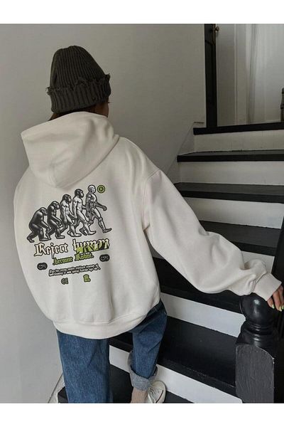 Touz Moda Φούτερ με λευκή κουκούλα - Evolution Printed