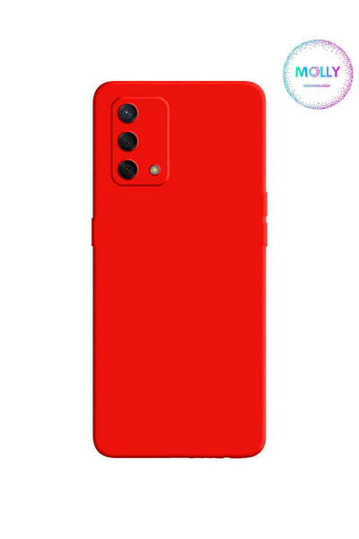 Molly Oppo A74 İçin Kırmızı Liquid İçi Kadife Silikon Kılıf