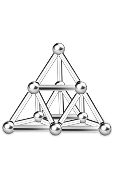 Hdg 3d Manyetik Puzzle - 16 Güçlü Neodyum Mıknatıs 5x25mm + 16 Adet Paslanmaz Çelik Bilye Stres Atıcı