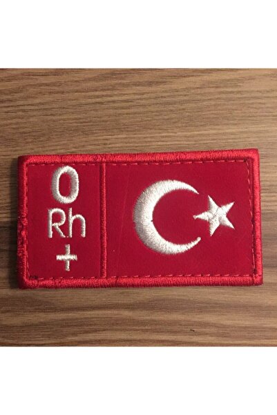 StüdyoÜmitTişört O Rh ( ) Pozitif Türk Bayraklı Kan Grubu Patch Peç Arma Logo...