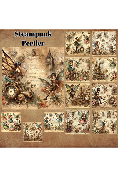 Pink Swan Craft Vintage steampunk vile, 12 komada seta mat naljepnica za scra...