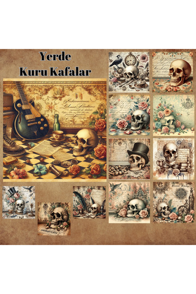 Pink Swan Craft Lubanje na zemlji Vintage set od 12 komada za albume, bullet ...