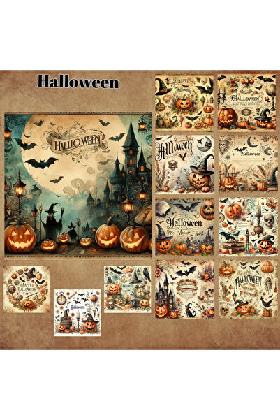 Pink Swan Craft مجموعة ملصقات مخططة للهالوين - 12 قطعة من ملصقات مخططة لمجلة ...