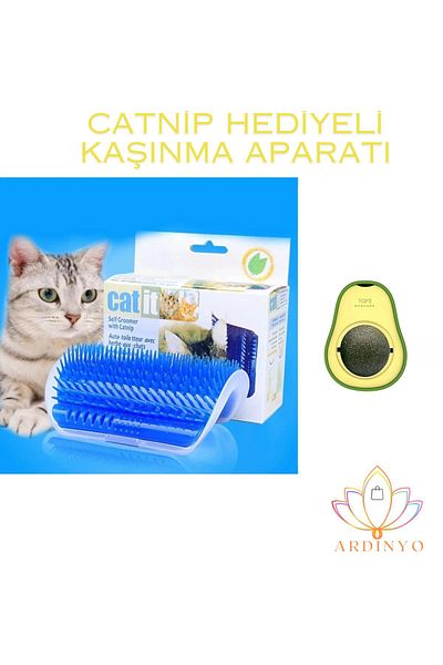Ardinyo Cat and Avocado Catnip Gift Set - Itching, Scratching and Rubbing Apparatus, Massage Brush