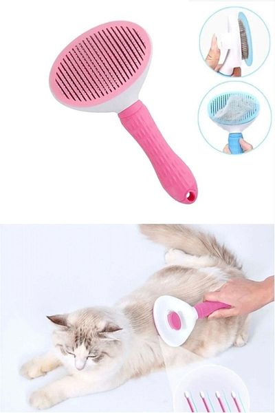 Ardinyo Automatic Pets Brush with Keys - Cat Dog Hair Collector Comb
