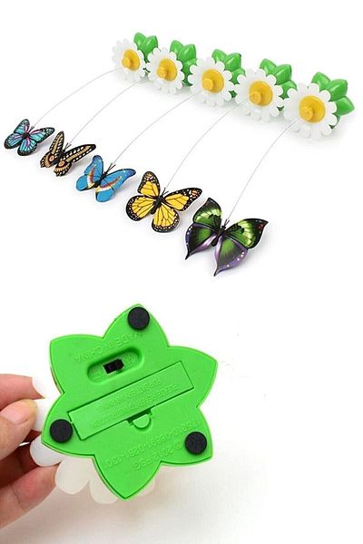 Ardinyo Animated Rotating Butterfly - Cat Toy (Battery Operated)