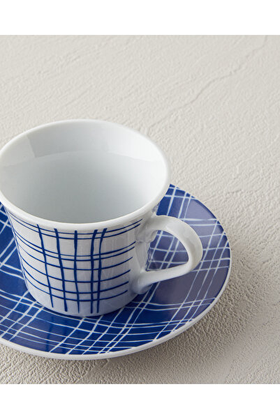 English Home Vera Blue Porcelain 4 Pieces Coffee Cup Set for 2 People