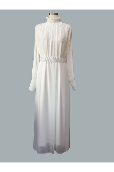 ASL Tesettür Şifon Nikah Elbisesi