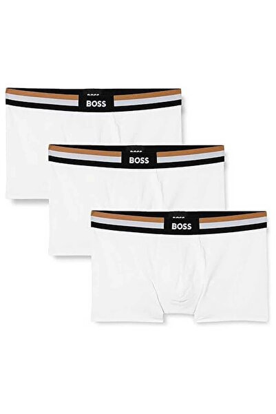BOSS Erkek Dokuma Kumaş  Normal Bel Kısa Paça Düz Model Beyaz Boxer 50516542-100