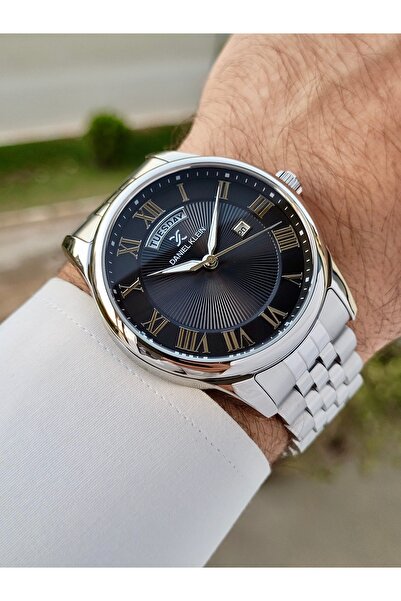 Daniel Klein Kadranı Siyah Kordonu Gri Renk Takvimli Ayarlanabilir Kordonlu E...