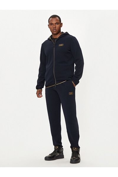 EA7 Ανδρικό παντελόνι Navy Blue Flat Model - Κανονική μέση, υφαντό ύφασμα 7M 000030   AF10344-UB102