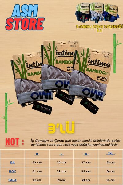 intimo Bambu Boxser 3'lü