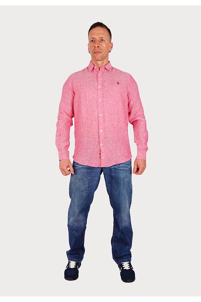 U.S. Polo Assn. Hemd Leinenhemd Leinenhemd mit Knöpfen