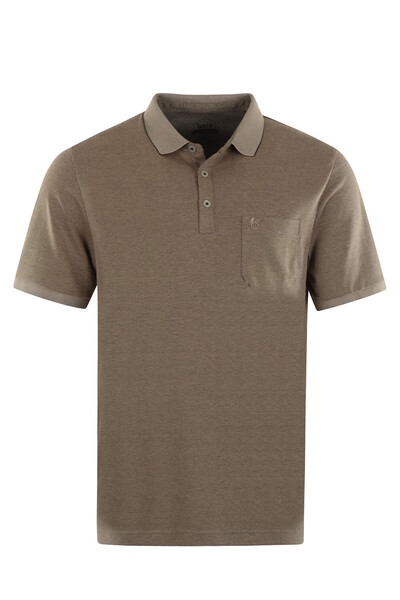 Hajo Shirt Kurzarm-Poloshirt Softknit mit Knopfleiste und Brusttasche in Regular Fit