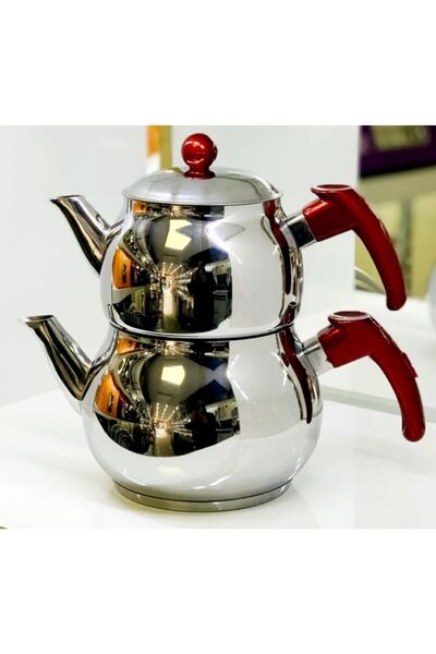 süslühome Ems Küre Paslanmaz Çelik Kendinden Süzgeçli Büyük Boy Üst Demlik