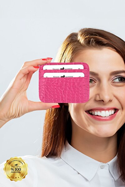 Frank Martin Original Boxed Croco Leather Slim Credit Card & Wallet with Money Compartment Lux Croco Women Card Holder