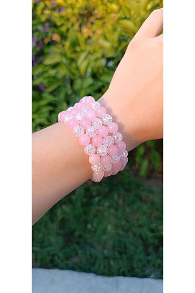 CessNova Certified Natural Stone Pink Quartz, Necef Design Bracelet