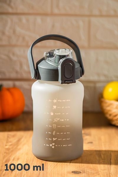 Porsima 700.114 Water Bottle - Motivational Water Bottle - Plastic Colored Sports Water Bottle - 1000 ml
