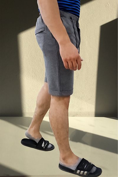 yueswear Συμπαγές βαμβακερό χτενισμένο σορτς με διπλό πόδι