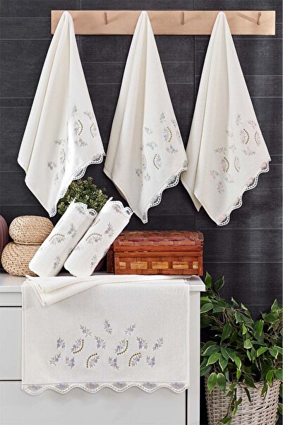 A.Z.H. 50X90 см. Набір з 6 штук весільних оксамитових рушників з мереживом для рук і кухні