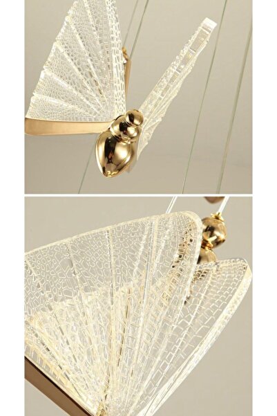 burenze Elegance Büyük Boy Sarkıt Avize Modern Kelebek Tasarım Sarkıt Led Avize Harika Görsel