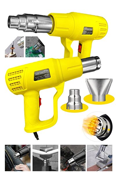 MOONSHOP Alman Seri 4900 Watt Pro Darbeye Dayanıklı Bakır Sargılı Rezistans 2 kademeli Sıcak Hava Tabancası
