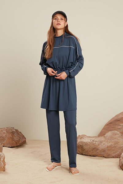 Manuka 3 részes fürdőruha szett csővel, sötétkék