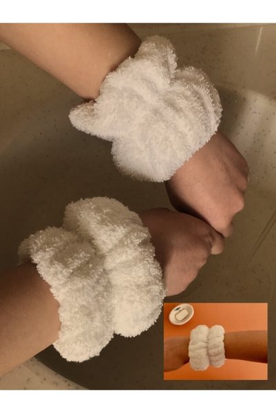 Bonvii Int Towel Wristband Washing Arm Band Double Spa Bracelet White