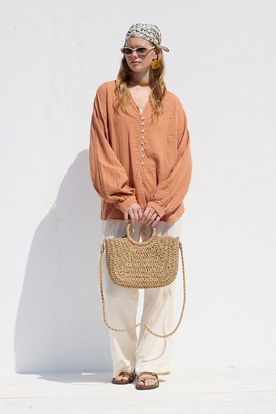 Manuka Strohhandtasche - Naturstoff