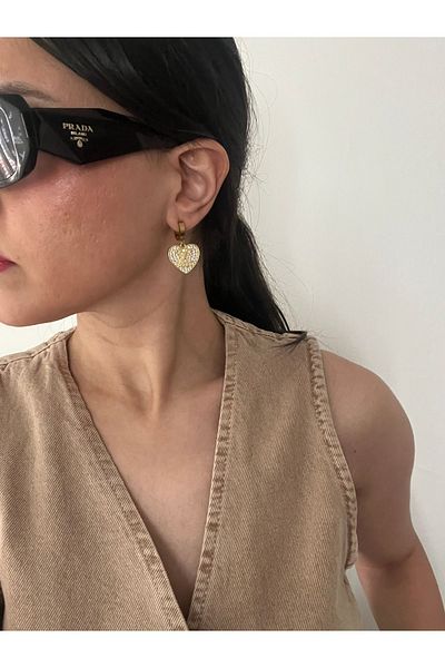 Hoop jewelery Brand Model Steel Jewelled Earrings
