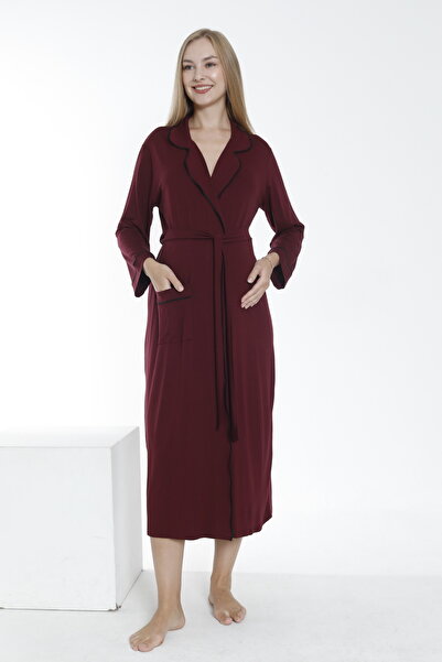 Miss Dünya Lissa Дълъг халат с яка за бременни и след раждане - с връзки отпред