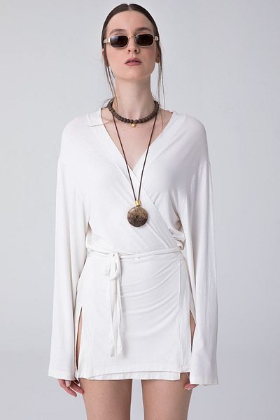 SHEISMONO Ultra Soft Zoe Kimono White