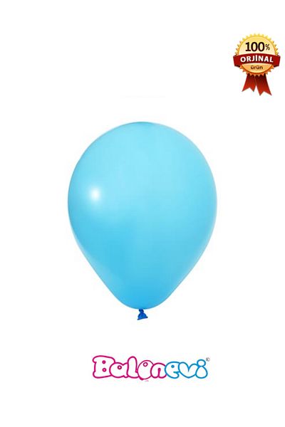 BalonEvi Light Blue 12'' Printed Balloon - Pack of 100