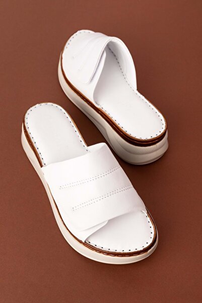 Gondol Hakiki Deri Anatomik Taban Dolgu Topuk Terlik Slt.225