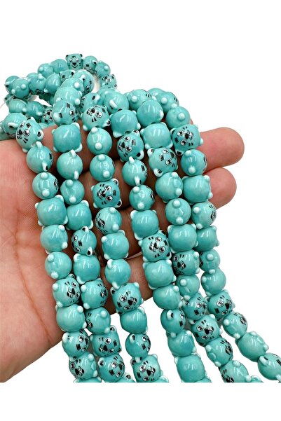 Ebruli Boncuk Σετ 5 χρωματιστών κεραμικών χαντρών αξεσουάρ Tiger Kaplan 12mm ...