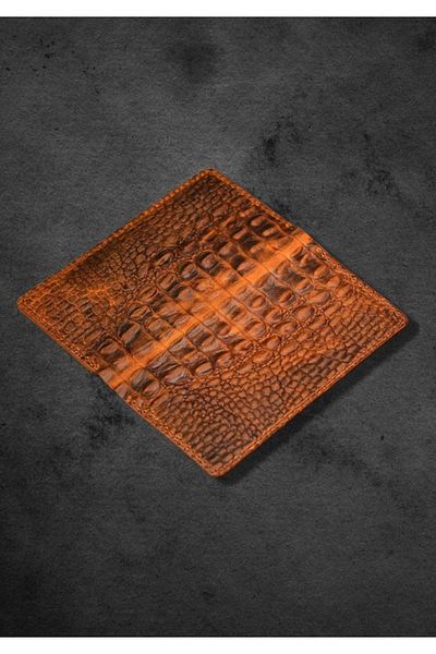 Safir Leather Античен кожен портфейл за телефон (с принт на крокодил)