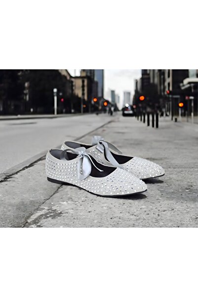 yabisago Gray Stoned Women's Ballerinas