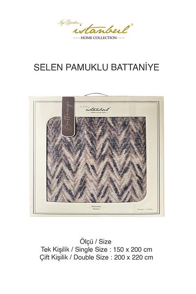 İyi Geceler İstanbul Selen Double Cotton Blanket Gray
