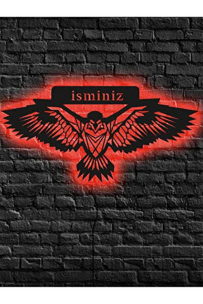 Mony Tasarım Kartal Ahşap Led Işıklı Duvar Tablosu Isimli