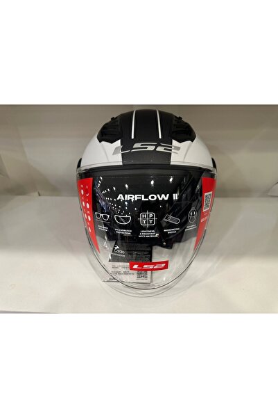 LS2 KASK LS2 AIRFLOW 2 COVER MAT SİYAH-KIRMIZI-BEYAZ