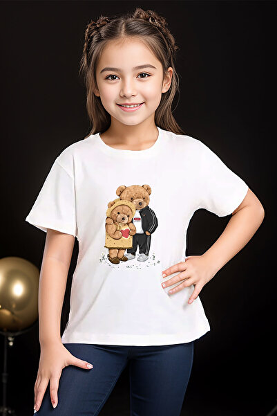 WİDİ Cute Couple Dear Bear Tedy Cool Teddy Bear Imprimat 100% bumbac Băiat Co...