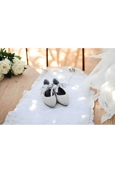 yabisago Gray Stoned Women's Ballerinas