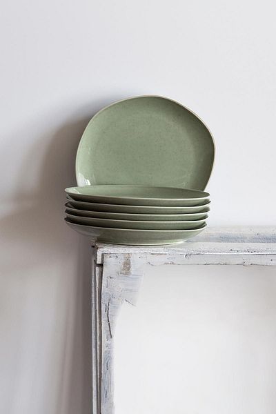 Kütahya Porselen Green Soho 6-teiliges 22 cm großes Kuchen-Set