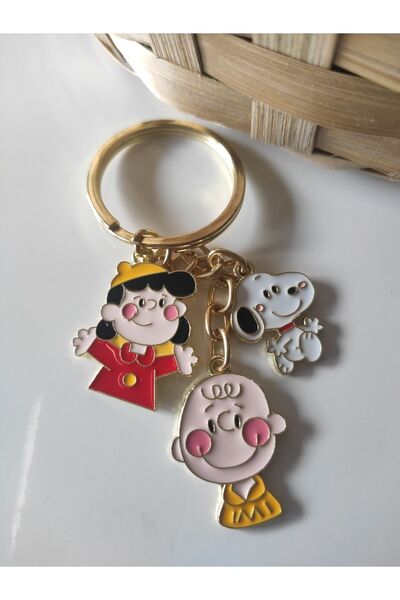 Esey Dizayn Snoopy Ve Charlie Brown Metal Anahtarlık