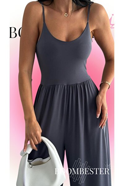 BoomBester Women's Sandy Fabric Jumpsuit Adjustable Thin Straps Premium Quality
