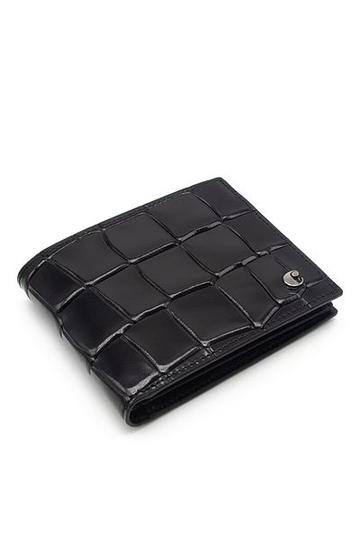 Cacharel Men's Wallet - Black B. Croco Leather,Model2363b7k