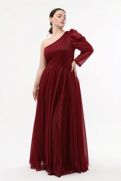 KIRIŞIK Rochie de seara din tul cu sclipici cu umeri