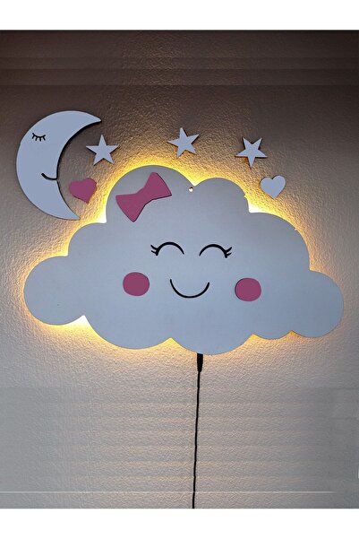 Mony Tasarım Led Işıklı Dekoratif Bulut Tablo Duvar Süsü Dekorasyon