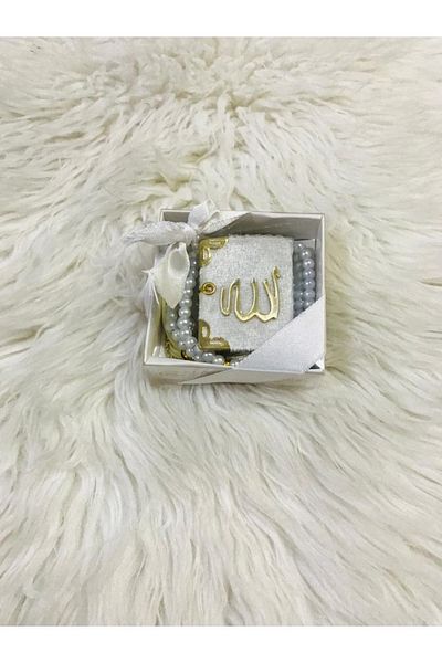 Classy Mini Quran and Rosary Set White 10 Pieces