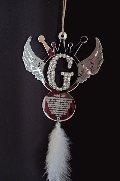 Mony Tasarım Melek Kanadı Taşlı Pleksi Araba Hediye Dikiz Aynası Süsü -g-